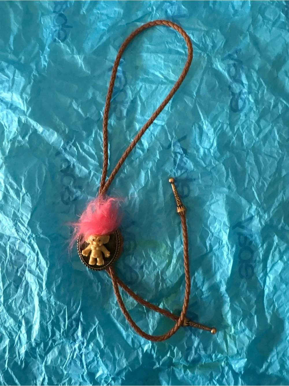 Pink-Haired Troll Pendant Necklace Bolo Tie